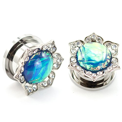 Algopix Similar Product 5 - Pierce2GO Pair of Flower Plugs with