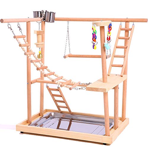 Algopix Similar Product 4 - QBLEEV Wood Parrot Playground Perches