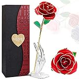 Algopix Similar Product 10 - YINXN 24k Gold Rose Red Gold Plated