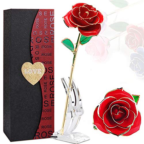 Algopix Similar Product 16 - YINXN 24k Gold Rose Red Gold Plated