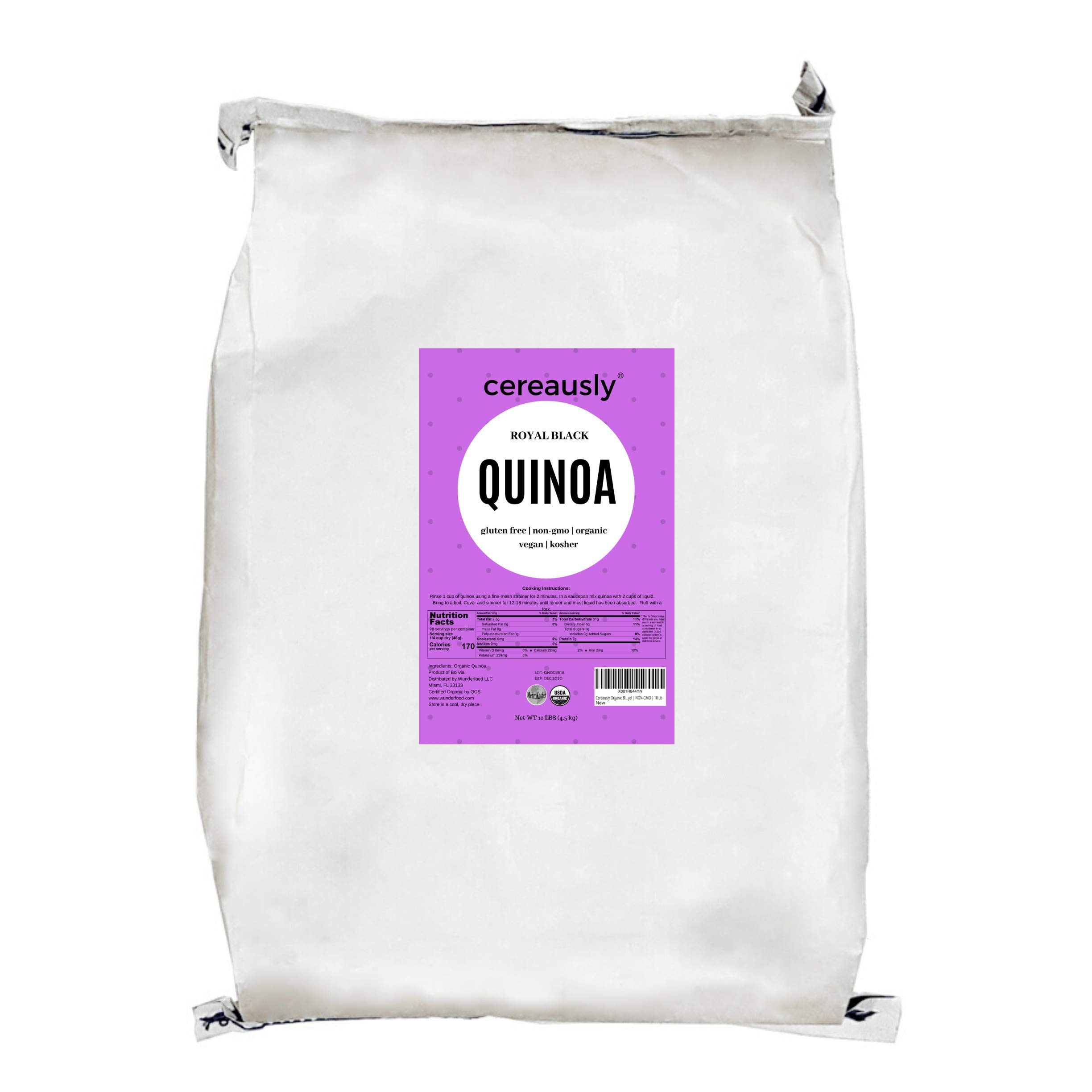 Algopix Similar Product 18 - CEREAUSLY Organic Black Quinoa 