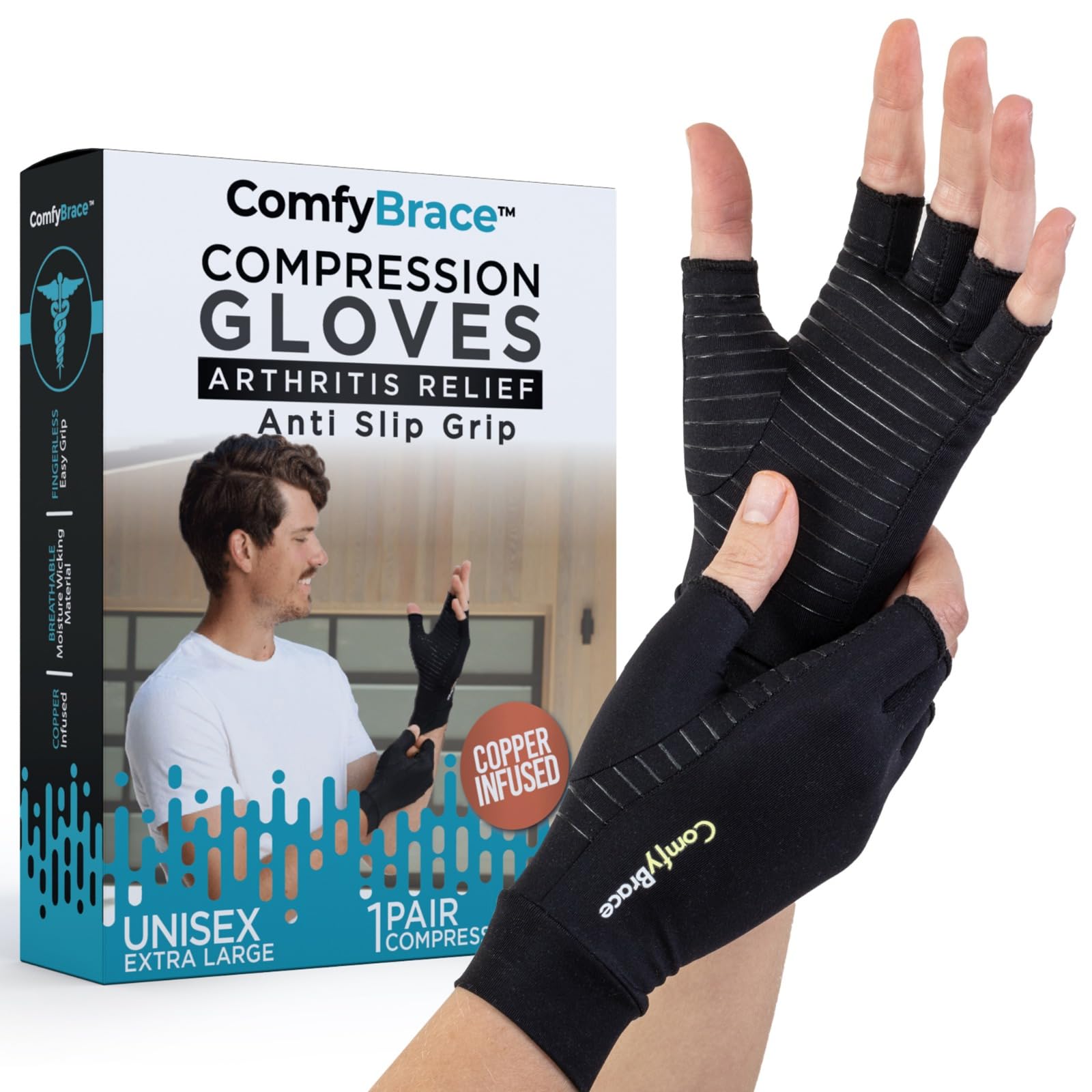Algopix Similar Product 8 - ComfyBrace Copper Infused Compression