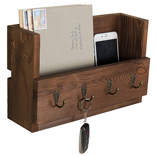 Algopix Similar Product 7 - MyGift Wall Mounted Rustic Brown Solid
