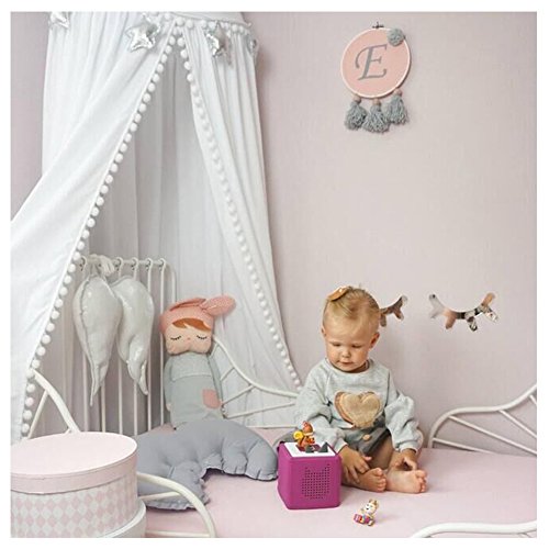Algopix Similar Product 17 - LOAOL Bed Canopy with Pom Pom Cotton