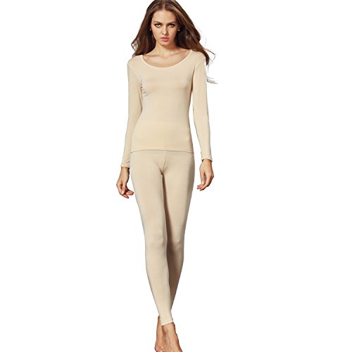 Algopix Similar Product 2 - Liang Rou Womens Crewneck Long Johns