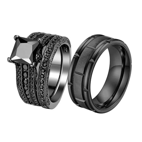 Algopix Similar Product 2 - His and Hers Wedding Ring Sets Couples