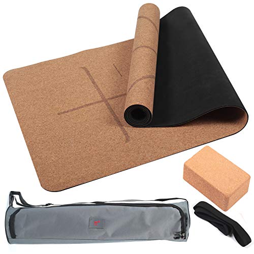 Algopix Similar Product 9 - 4PCS Ecofriendly Cork Yoga Mat Set