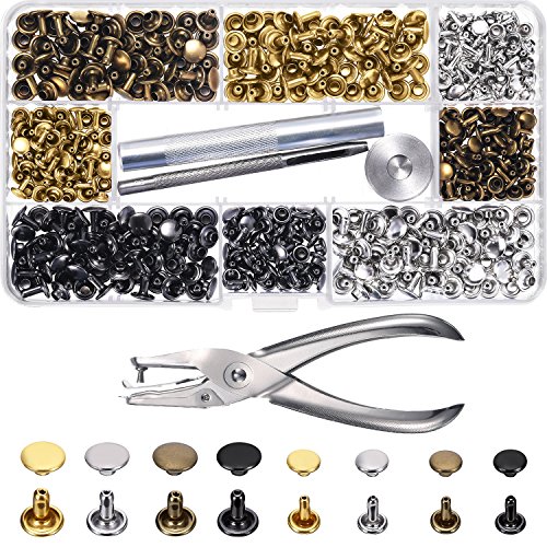 Algopix Similar Product 2 - Bememo 240 Set Leather Rivets Double