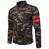 Algopix Similar Product 11 - Elonglin Men Camouflage Slim Fit Denim