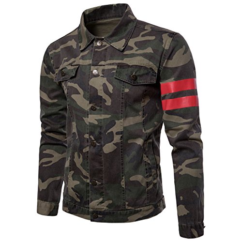 Algopix Similar Product 20 - Elonglin Men Camouflage Slim Fit Denim