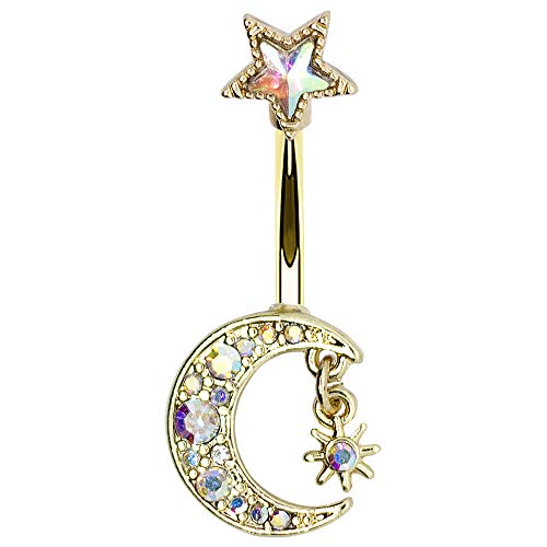 Algopix Similar Product 10 - Pierce2GO 14G 716 Crystal Moon