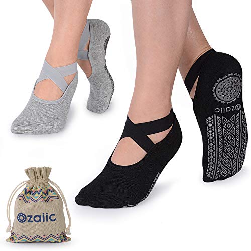 Algopix Similar Product 2 - Yoga Socks for Women NonSlip Grips 