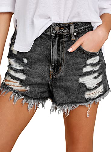Algopix Similar Product 1 - Sidefeel Womens Ripped Jean Shorts Mid