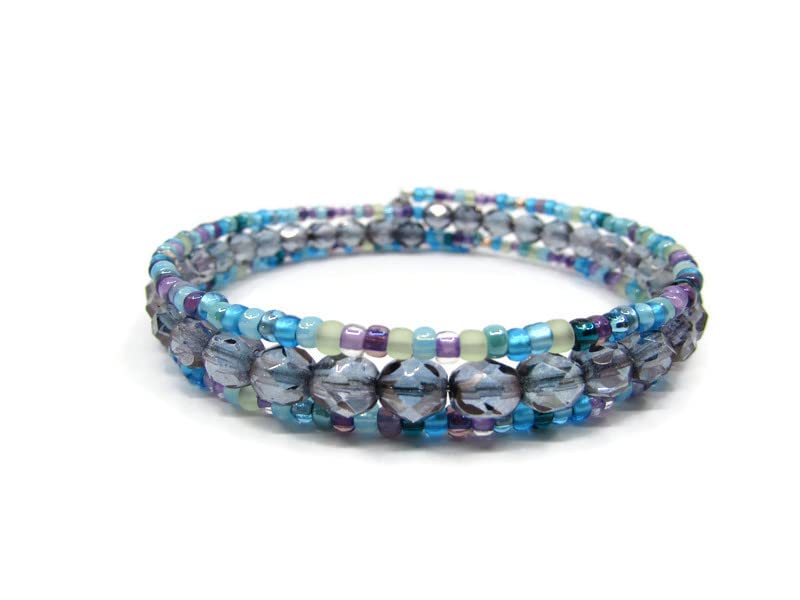 Algopix Similar Product 15 - Handmade Plus Size Memory Wire Beaded
