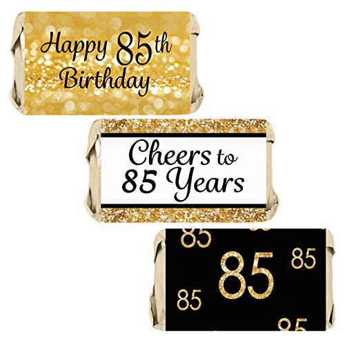 Algopix Similar Product 17 - Black and Gold 85th Birthday Party Mini