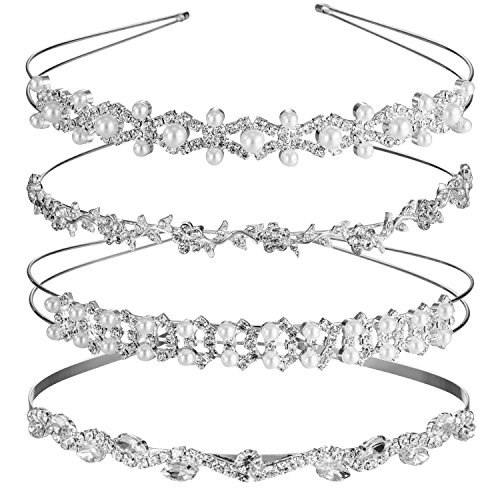 Algopix Similar Product 13 - TecUnite 4 Pieces Rhinestones Wedding