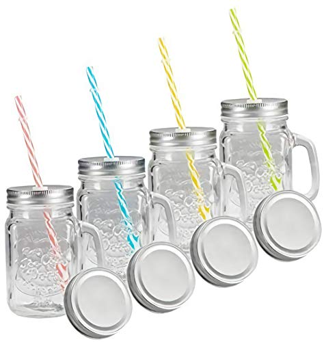 Algopix Similar Product 18 - Tosnail 4 Pack 16 Oz Mason Jar Mugs