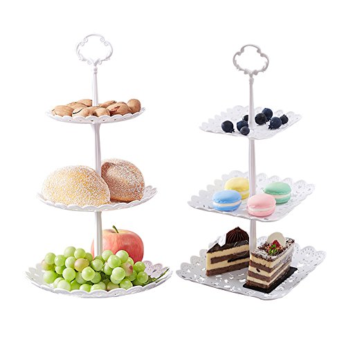 Algopix Similar Product 3 - 2 Set of 3Tier Plastic Cupcake Stand
