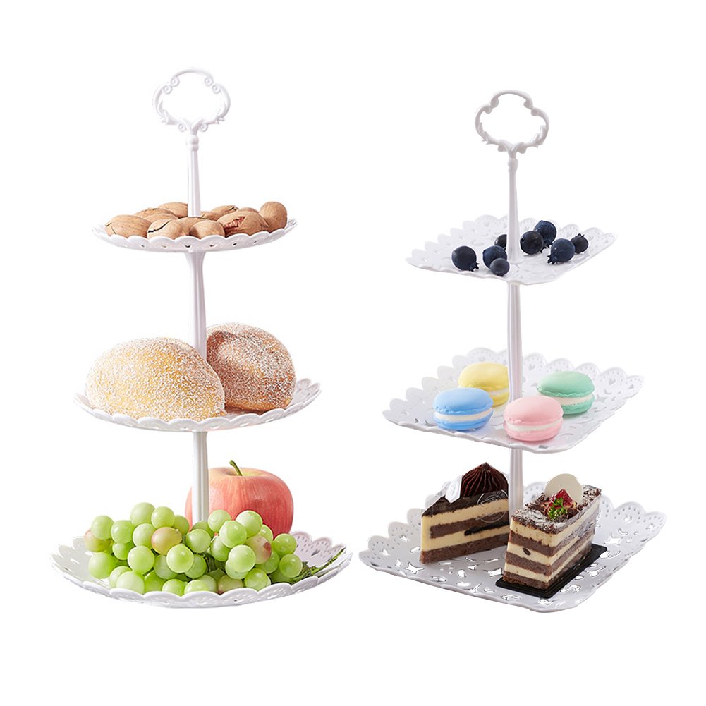 Algopix Similar Product 7 - 2 Set of 3Tier Plastic Cupcake Stand