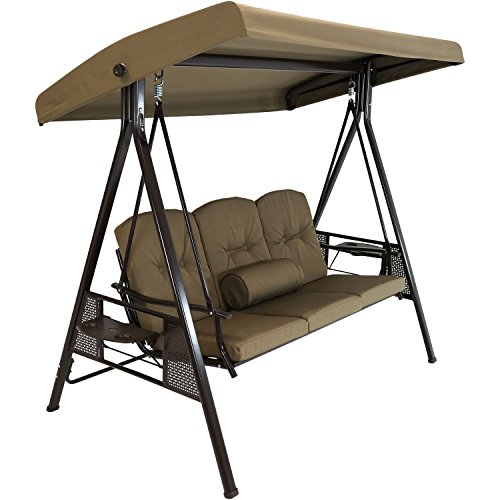 Algopix Similar Product 1 - Sunnydaze 3Person Outdoor Patio Swing