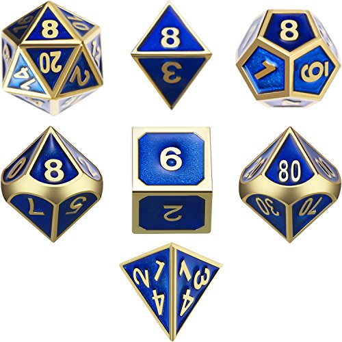 Algopix Similar Product 11 - 7 Die Metal Polyhedral Dice Set DND