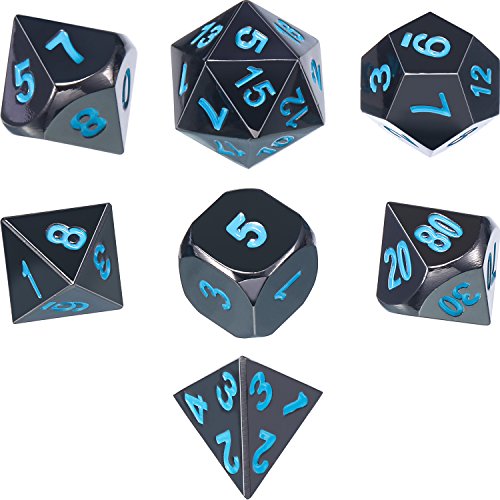 Algopix Similar Product 4 - TecUnite 7 Die Metal Polyhedral Dice