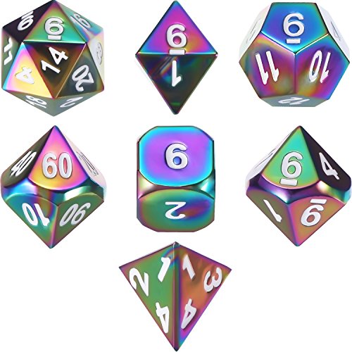 Algopix Similar Product 2 - 7 Die Metal Polyhedral Dice Set DND