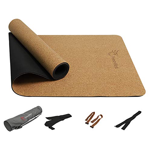 Algopix Similar Product 17 - FrenzyBird 5mm Natural Cork Yoga Mat