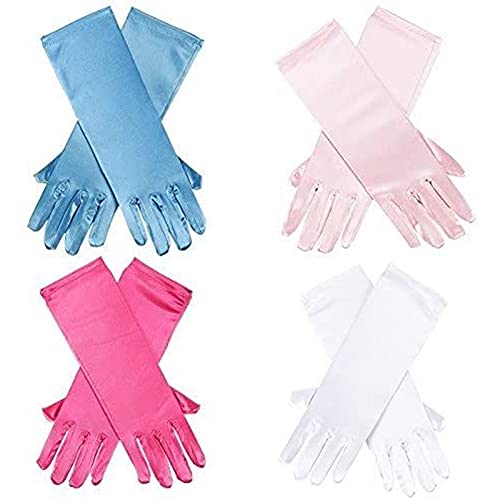 Algopix Similar Product 9 - Girl Dress Up Satin Gloves for Princess