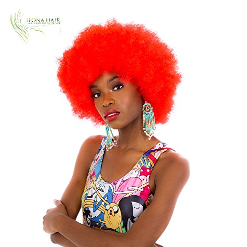 Algopix Similar Product 2 - RED Clown Wig Afro for Women and Men