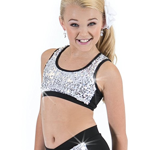 Algopix Similar Product 8 - Gia Mia Girls Sequin Block Dance Bra