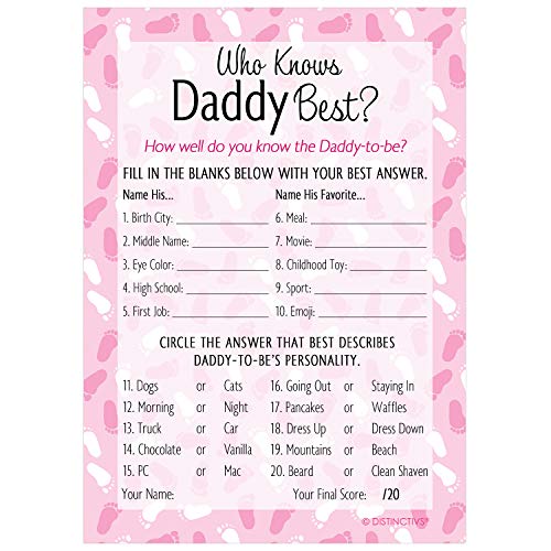 Algopix Similar Product 12 - Who Knows Daddy Best Baby Shower Game 