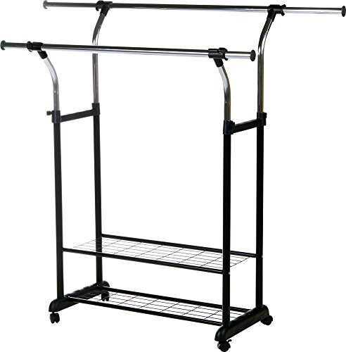 Algopix Similar Product 13 - Rod Desyne Mobile Double Clothes Rack