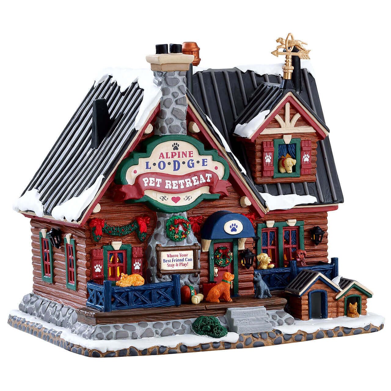 Algopix Similar Product 11 - LEMAX Alpine Lodge Pet Retreat #75255