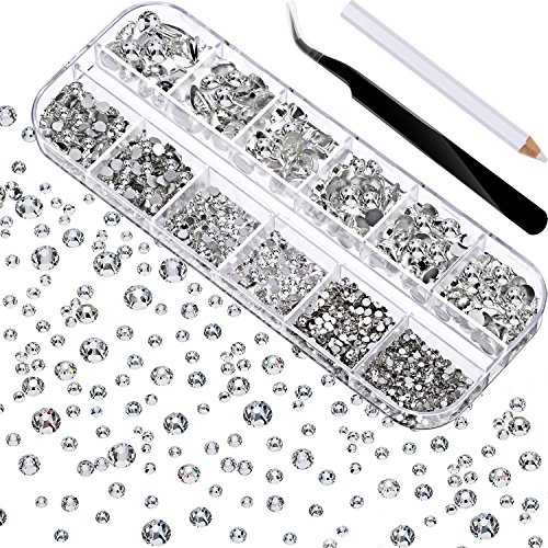 Algopix Similar Product 16 - 2000 Pieces Flat Back Gems Rhinestones