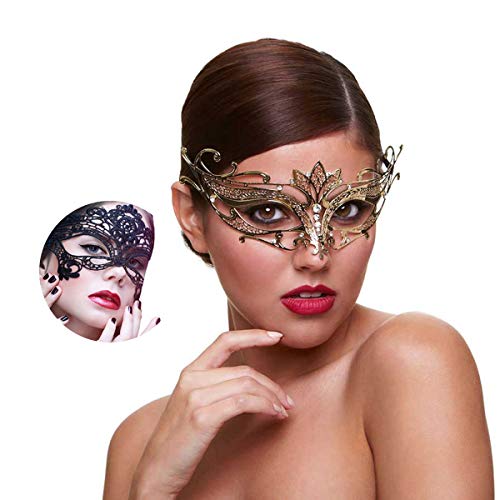Algopix Similar Product 12 - Masquerade Mask for Women Shiny