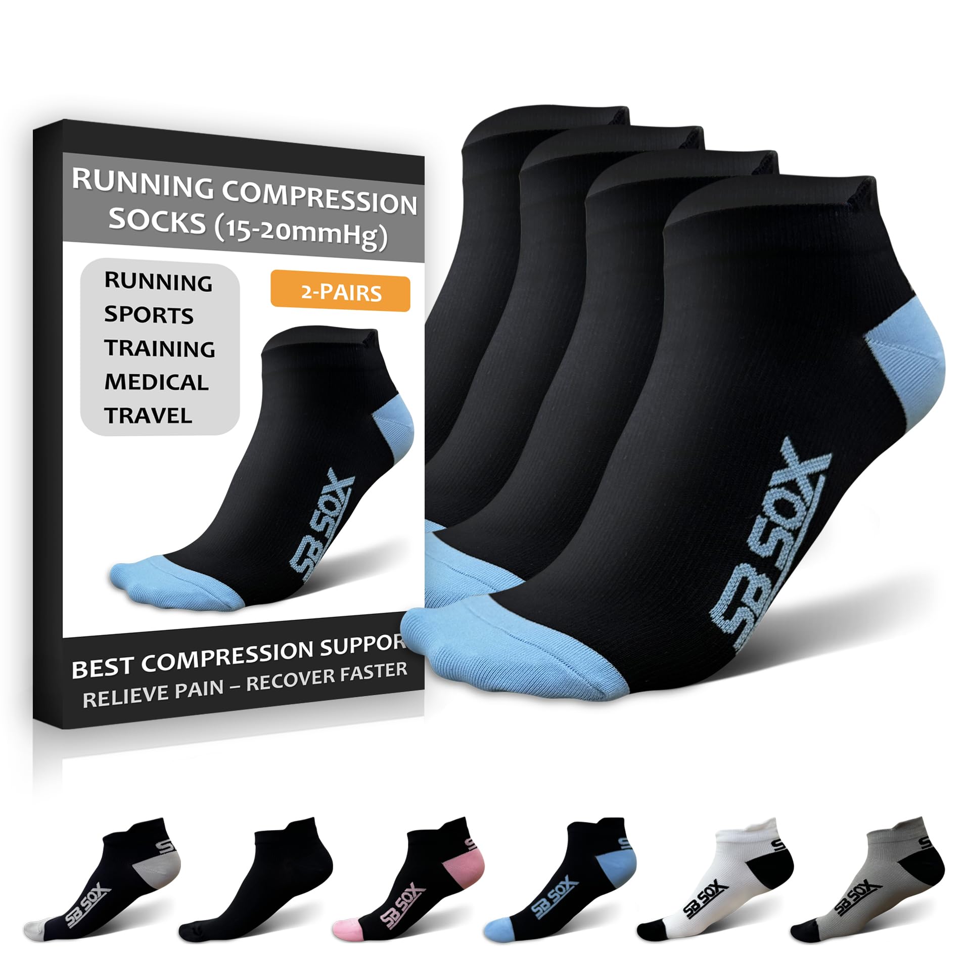 Algopix Similar Product 12 - SB SOX 2Pair Running Socks for Men and