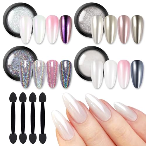 Algopix Similar Product 14 - BORN PRETTY Chrome Nail PowderWhite