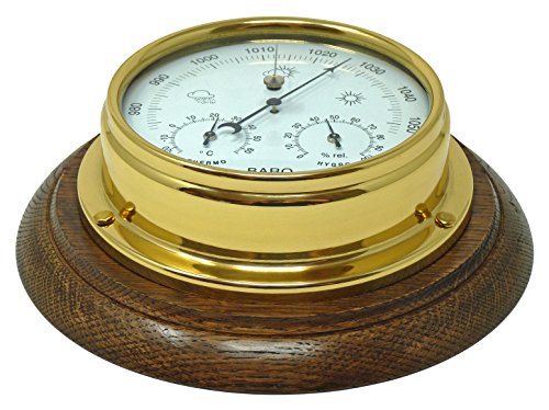 Algopix Similar Product 4 - Brass Barometer with Built in