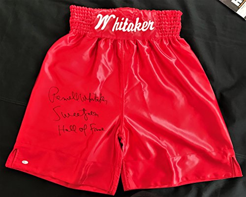 Algopix Similar Product 10 - Pernell Whitaker Autographed Red Trunks