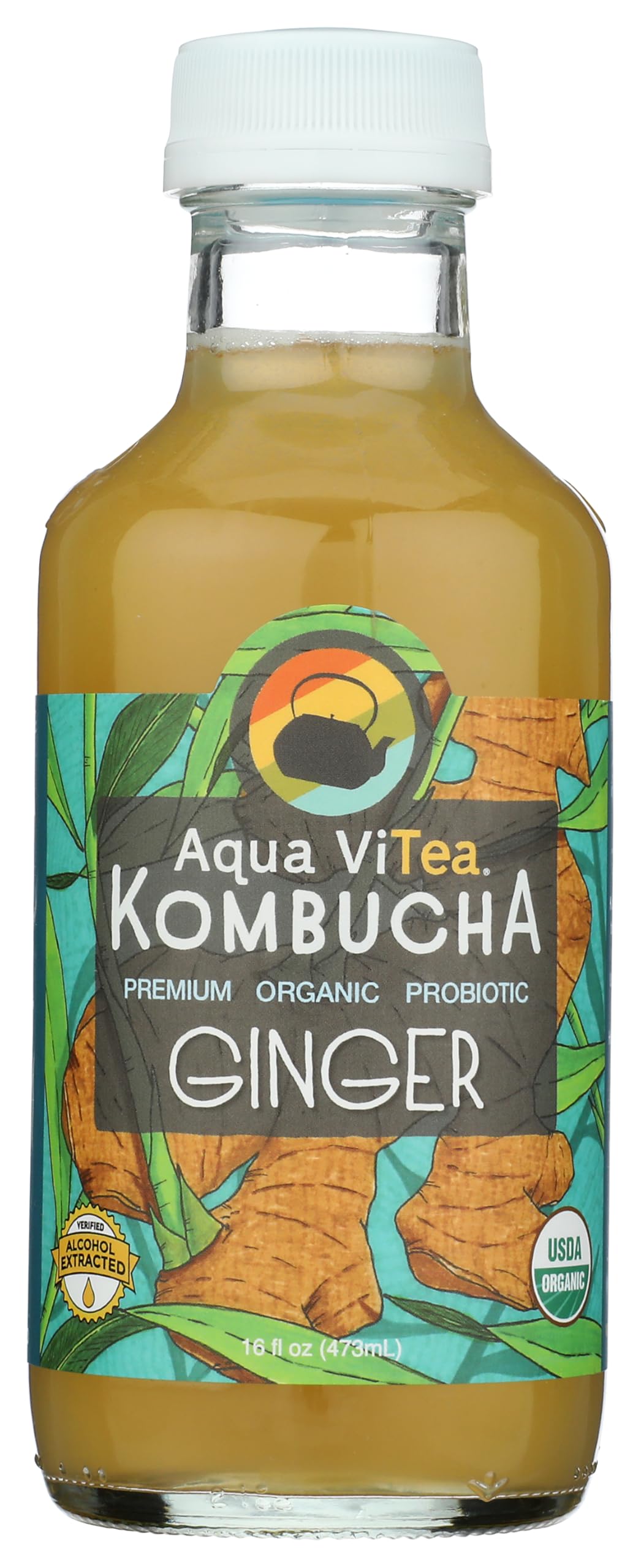 Algopix Similar Product 2 - AQUA VITEA Organic Ginger Kombucha 16