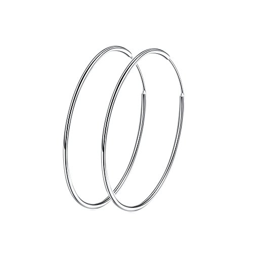 Algopix Similar Product 11 - Sterling Silver 925 Large Hoop Earrings