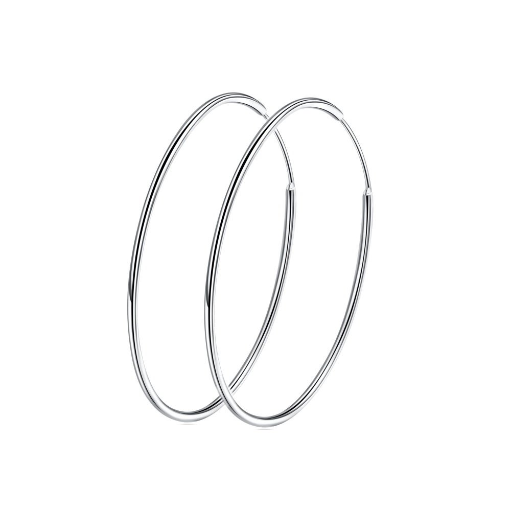 Algopix Similar Product 7 - Sterling Silver 925 Large Hoop Earrings