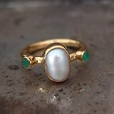 Algopix Similar Product 12 - 925 k Sterling Silver Pearl WEmerald