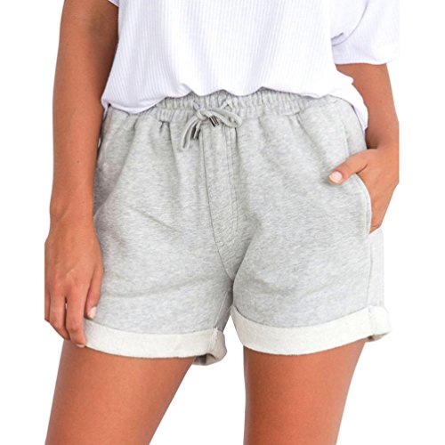 Algopix Similar Product 3 - Women Elastic Waist Sports Beach Shorts