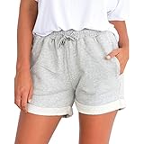 Algopix Similar Product 17 - Women Elastic Waist Sports Beach Shorts