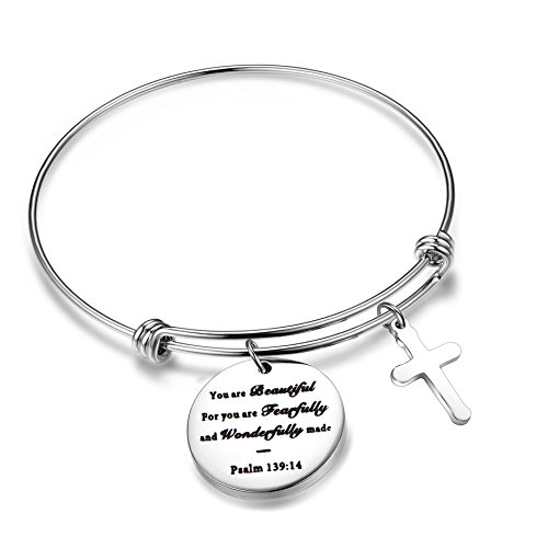 Algopix Similar Product 2 - FEELMEM Psalm 13914 Bracelet You are
