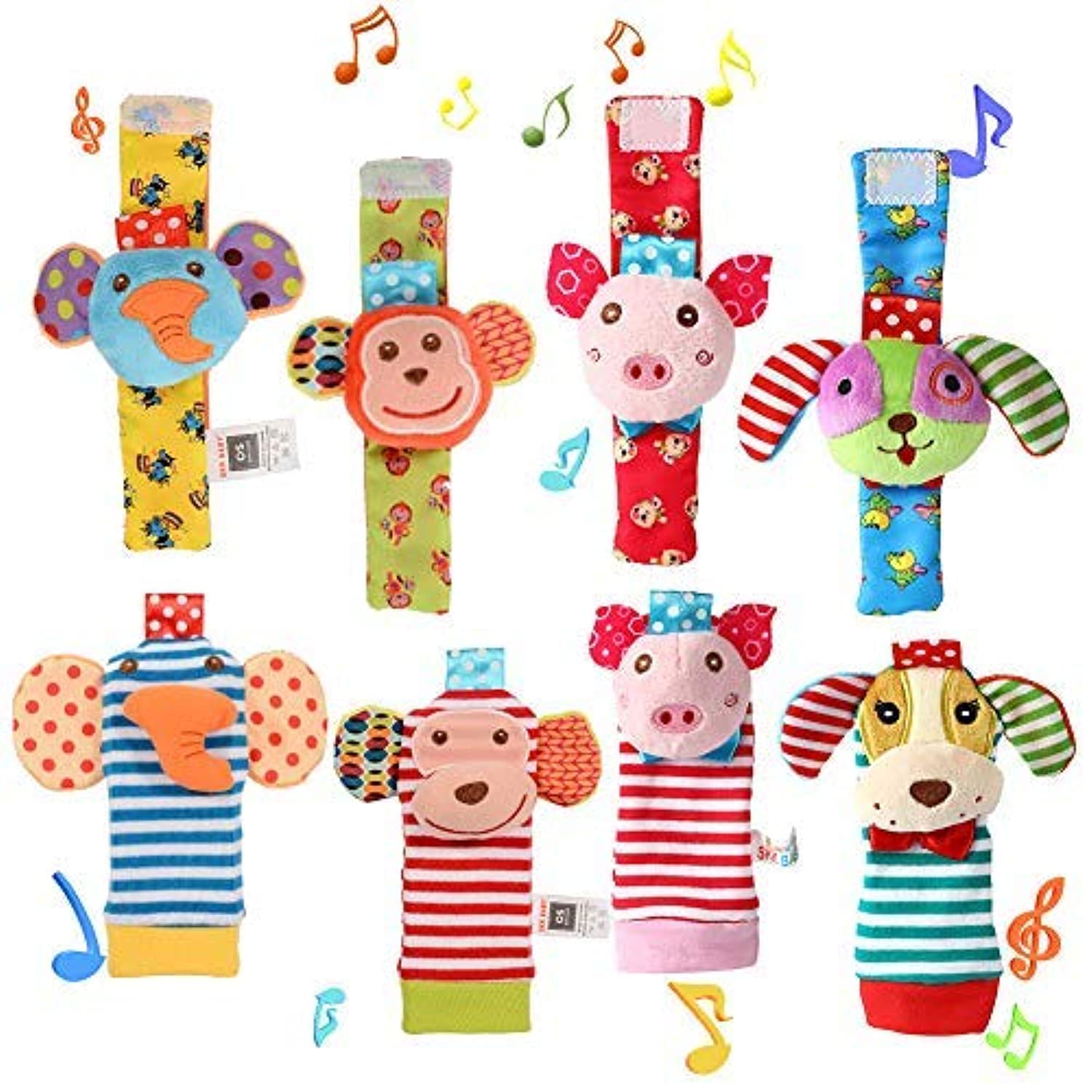 Algopix Similar Product 9 - ThinkMax Wrist Foot Rattles for Baby 8