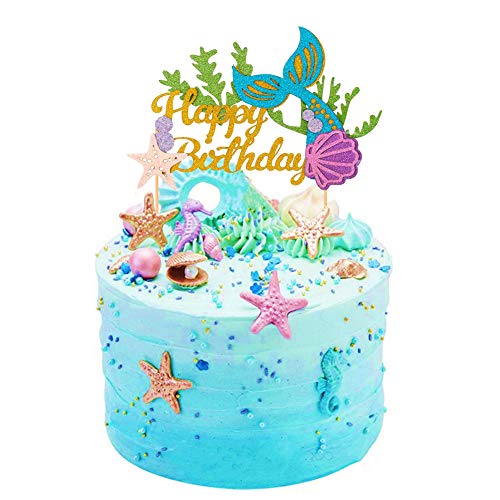 Algopix Similar Product 18 - SAKOLLA Glitter Mermaid Birthday Cake