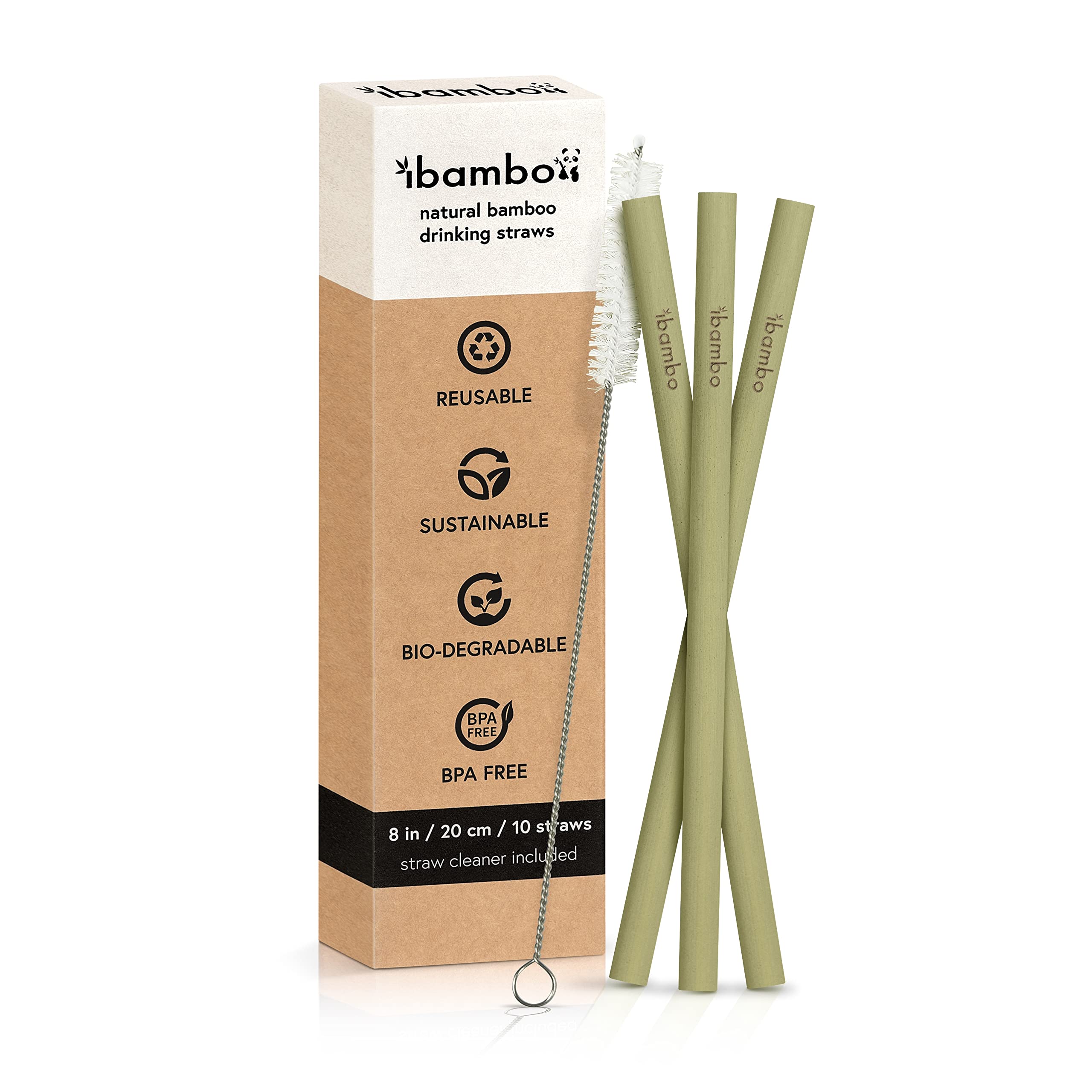 Algopix Similar Product 9 - Ibambo 10 Pack Reusable Natural Bamboo